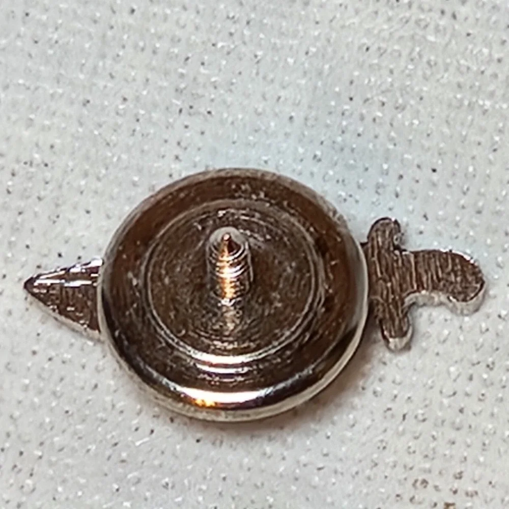 Sterling Silver Vintage Rhinestone Saber & Crescent Moon Design Small Pin‎ Mason